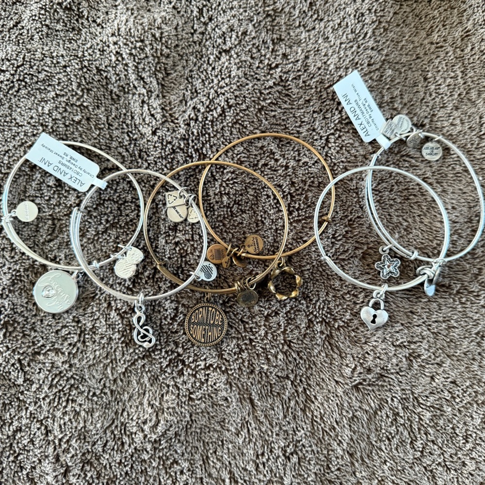 Alex and Ani Gold Charm Bracelets